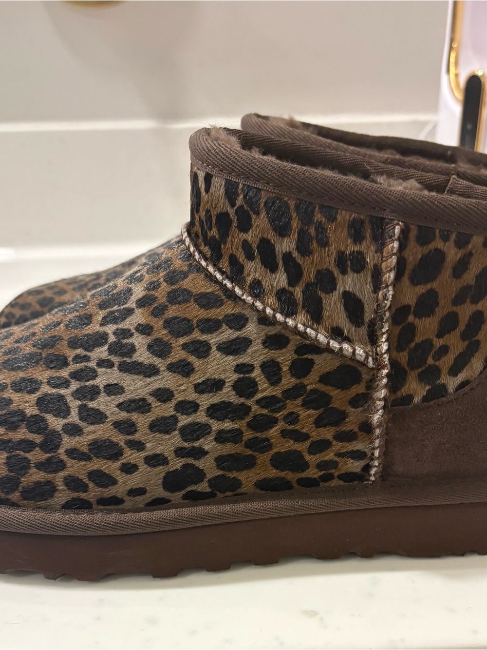 UGG Leopard Print Ankle Booties - Brown/Black